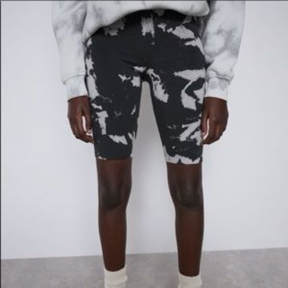 Zara Pants - New Zara Tie Dye Stretch Bleach Design Gray Biker Shorts Medium 6050/406